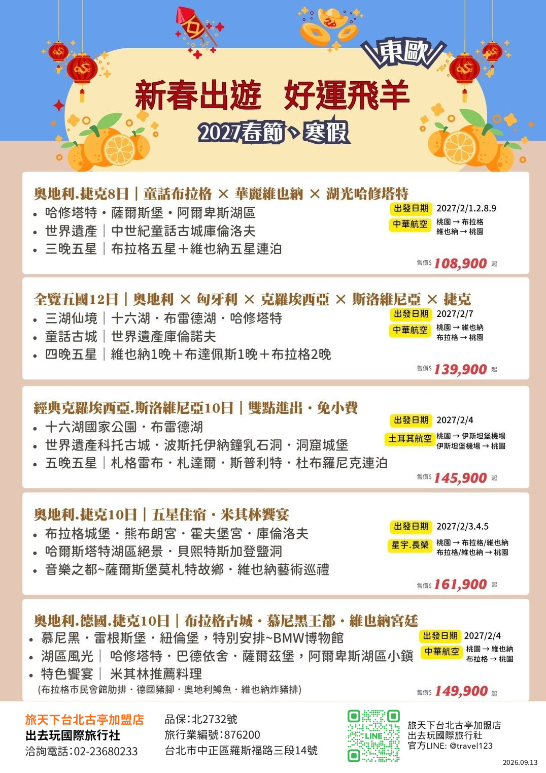 全覽五國12日｜奧地利.匈牙利.克羅埃西亞.斯洛維尼亞.捷克